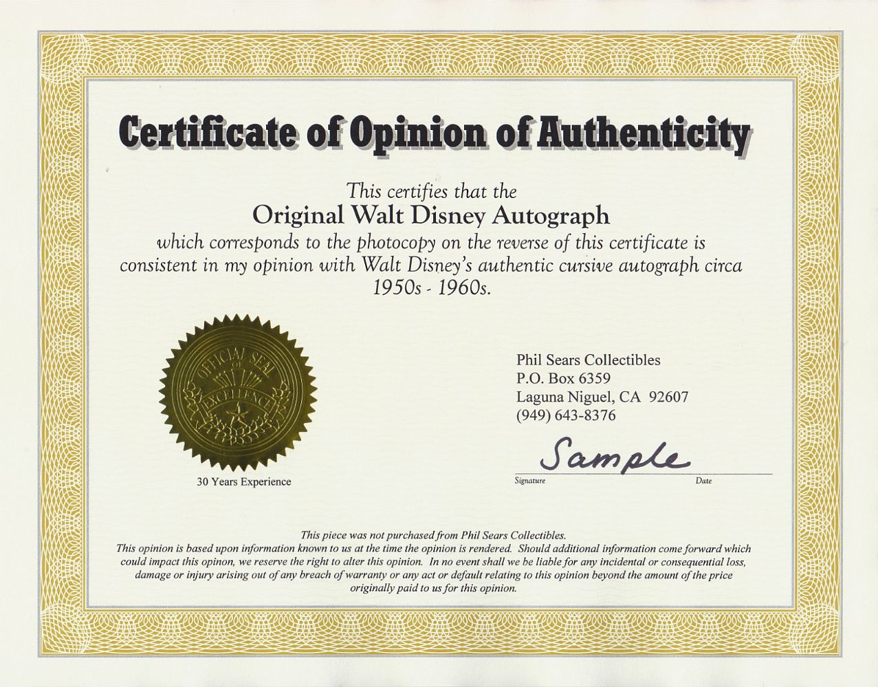 World s 1 Walt Disney Autograph Expert Authenticator